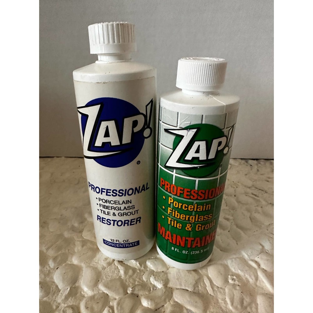 Zap Professional Restorer maintainer 12 & 8.oz Porcelain Fiberglass Tile Grout